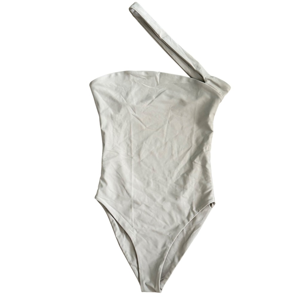 JADE Swim Halo One Piece Swimsuit Nude Tan One Shoulder‎ JS310_RE22 Small NWOT